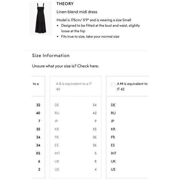 Theory Linen Blend Midi Ruffle Hem Dress Black Sz Small Resort Vacation Classic - Picture 16 of 16